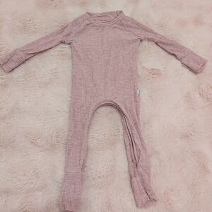Pink Ribbed Kids One Piece